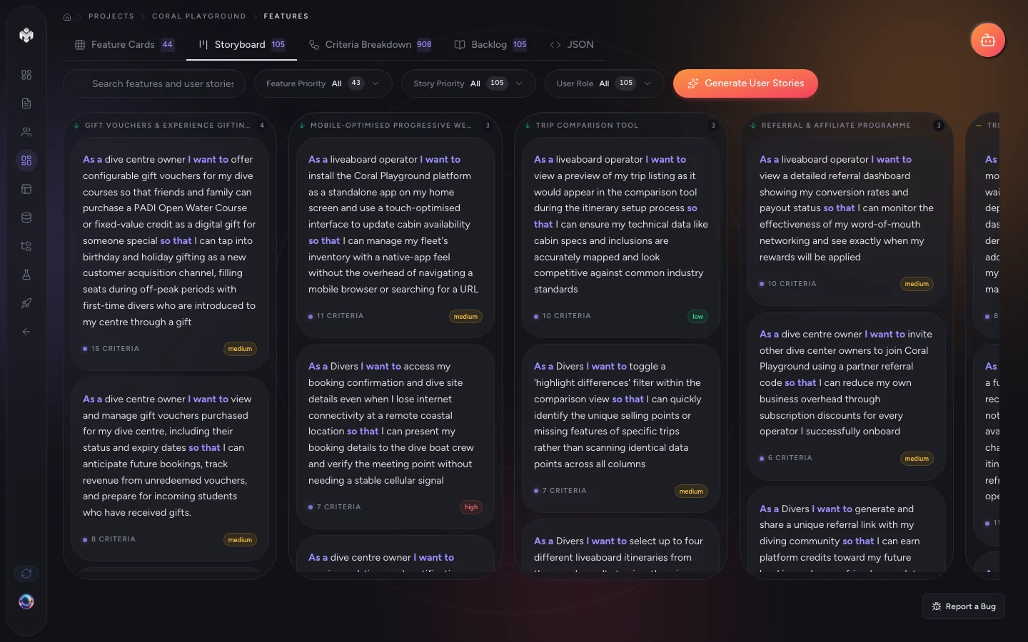 Pages and components workspace