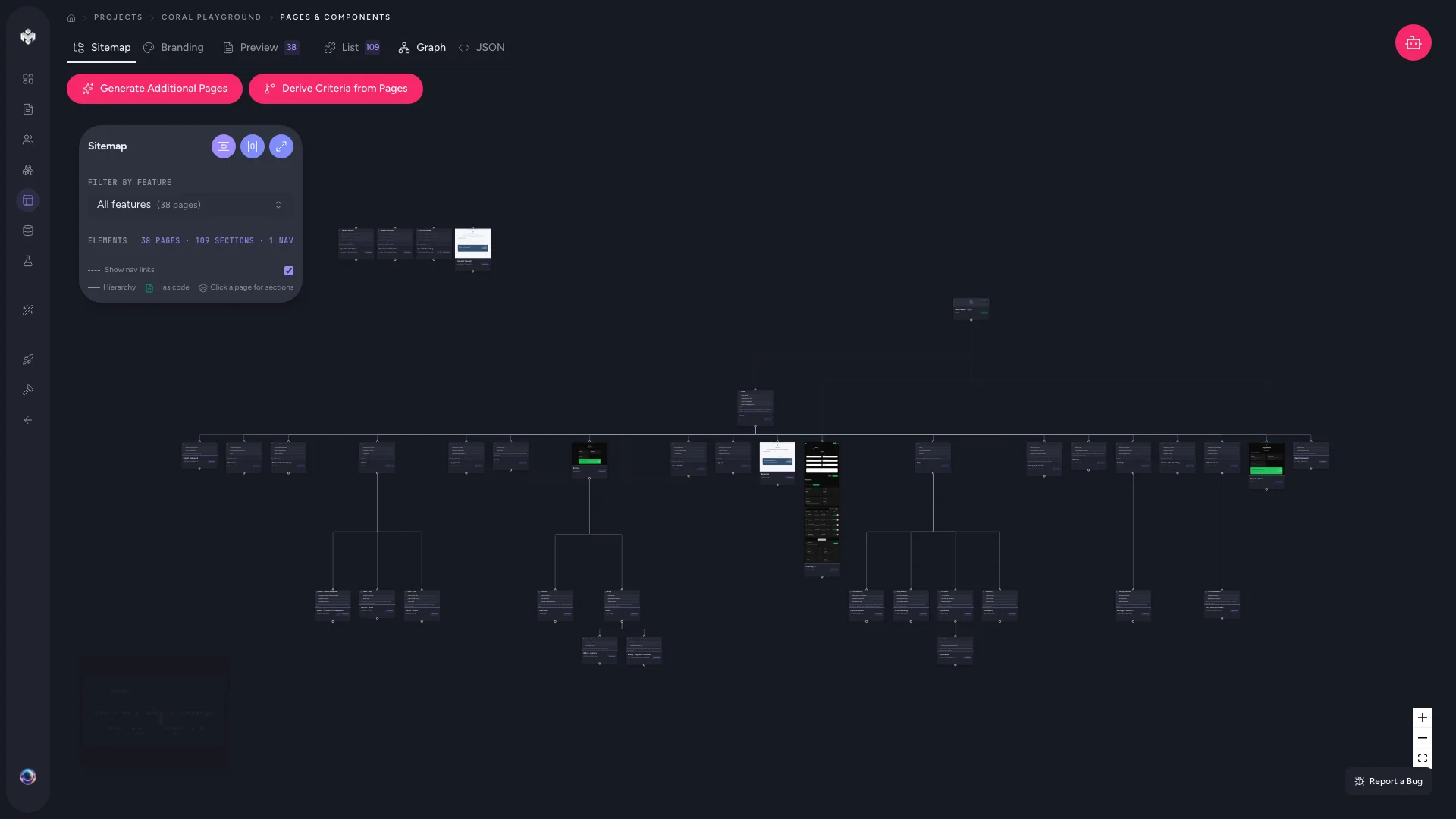 VibeMap pages inventory with routes and linked stories