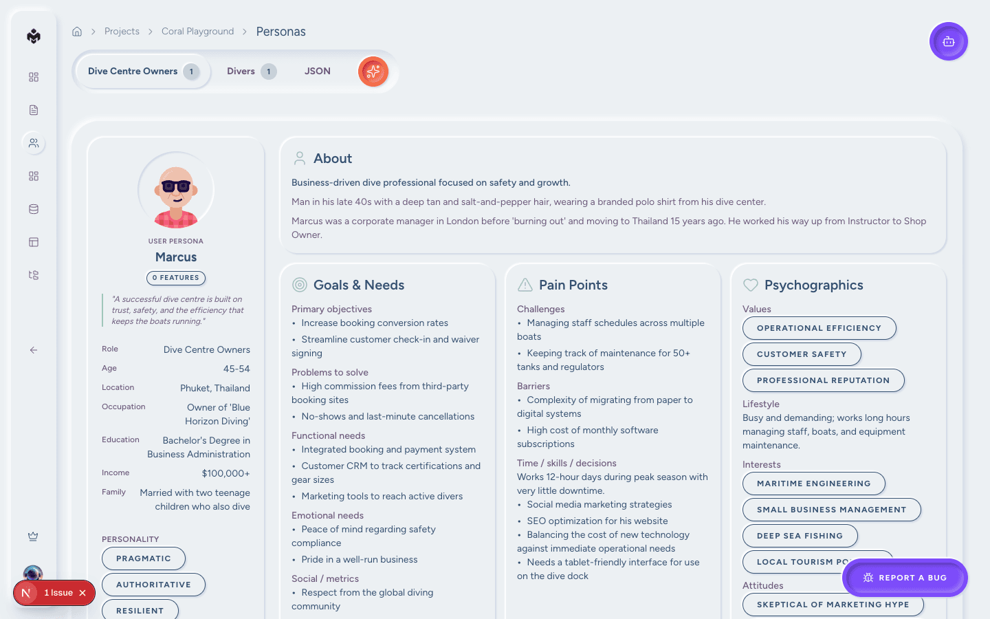 Feature backlog with prioritization tags