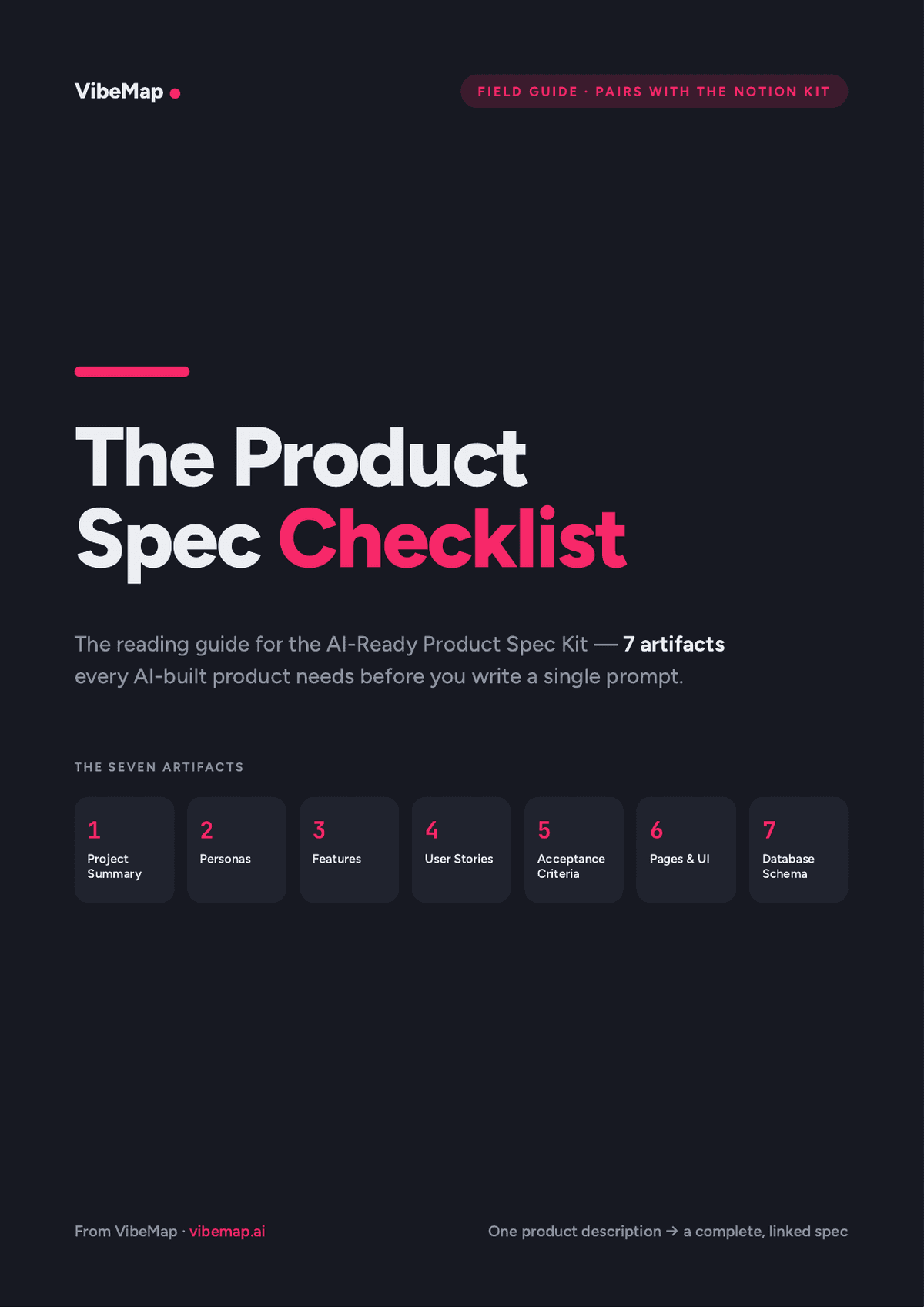 The Product Spec Checklist — free PDF